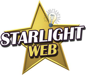 A logo for starlight web who is a web design company based in Worcester